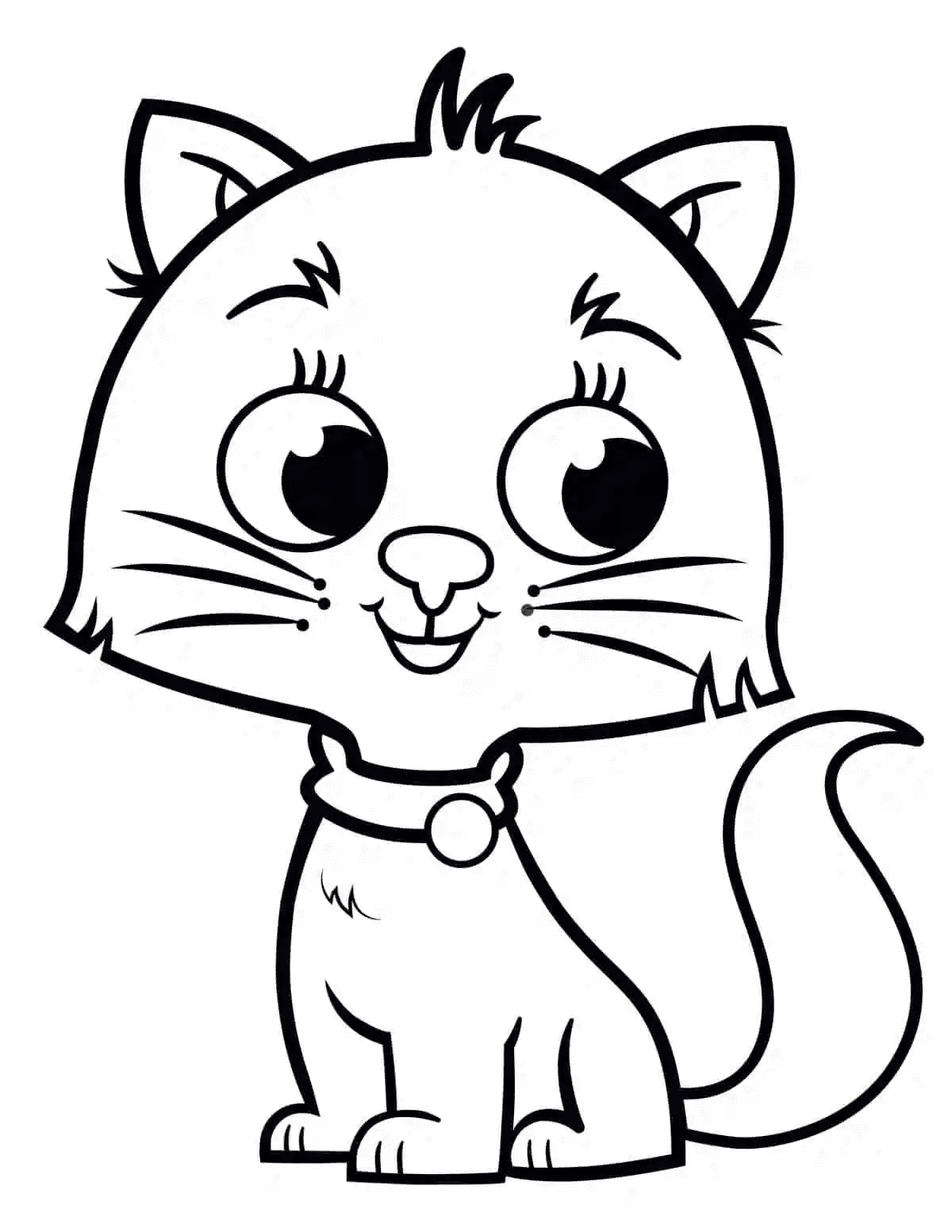 Cat and scene coloring book