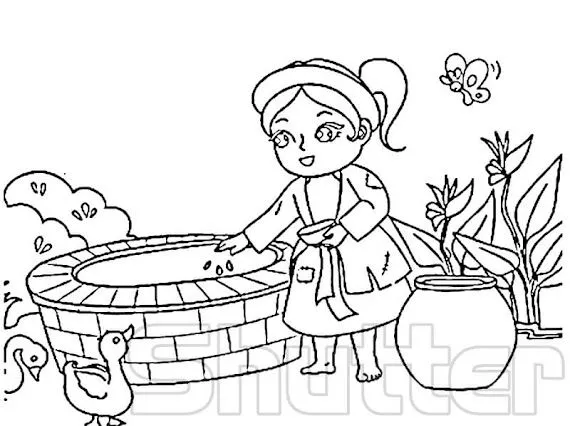 Tranh tô màu theo bộ truyện cổ tích quen thuộc giúp bé phát triển tư duy