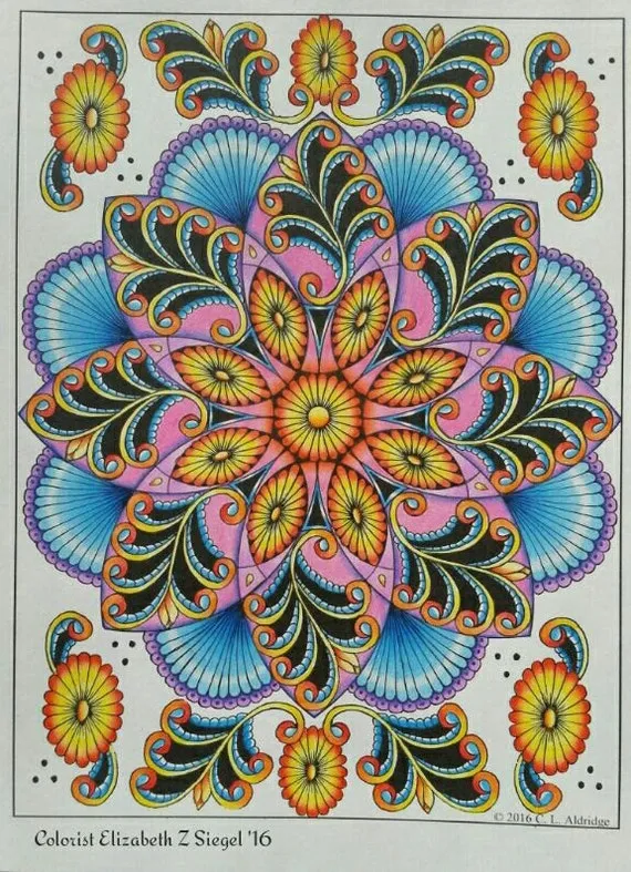 Tranh tô màu cho người lớn: Mandala, hoa lá và họa tiết trừu tượng giúp giảm stress