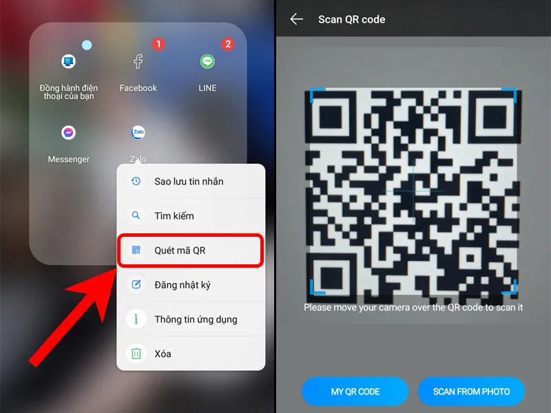 Cài đặt ứng dụng dễ dàng qua mã QR đi kèm bộ sách