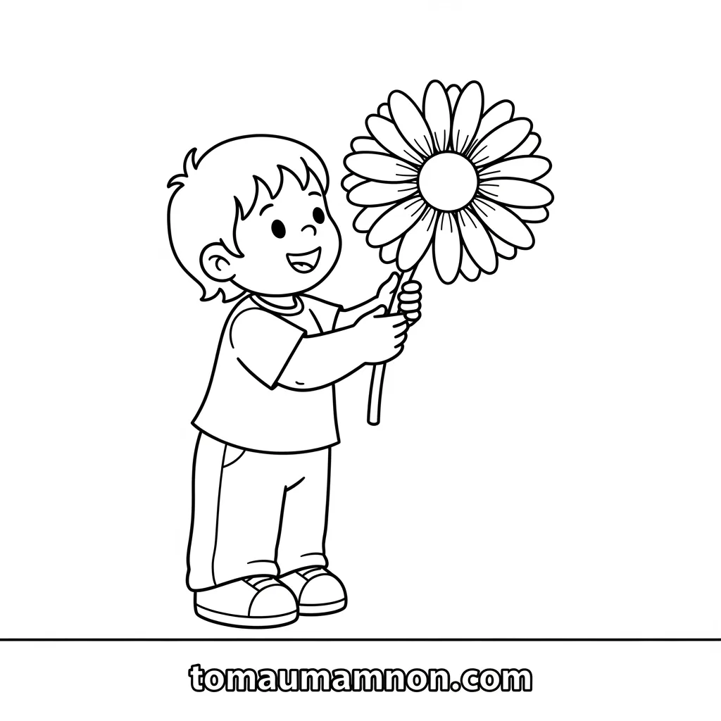 Mẫu tranh tô màu biểu đạt cảm xúc vui sướng giúp trẻ nuôi dưỡng tinh thần lạc quan