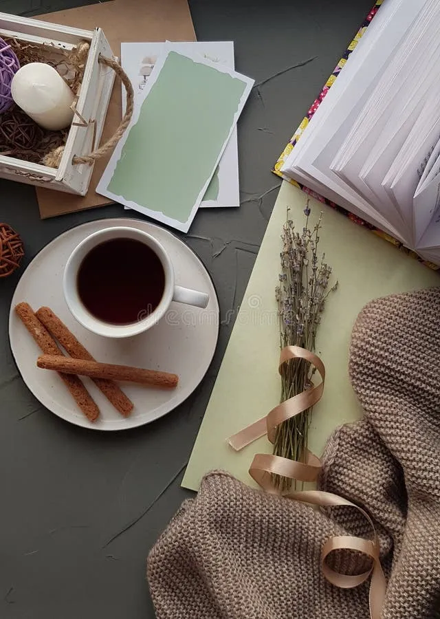 warm-flat-lay-cup-tea-cinnamon-sticks-lavender-books-knitted-sweater-creating-cozy-winter-aesthetic-tea-cinnamon-421019960 Không gian yên tĩnh và thoải mái là yếu tố quan trọng để đạt hiệu quả giảm stress